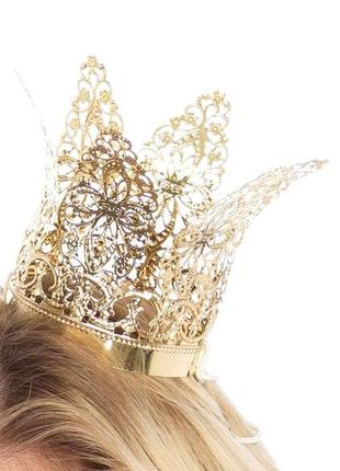 Філігранна золота корона принцеси leg avenue filigree crown gold