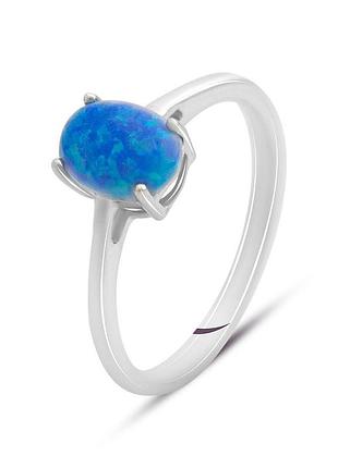 Срібне кільце ogosilver з опалом 0.625ct, вага виробу 1,69 г (2146971) 17.5 розмір
