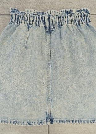 Bershka размер xs  джинсовая мини  юбка с эластичным поясом4 фото