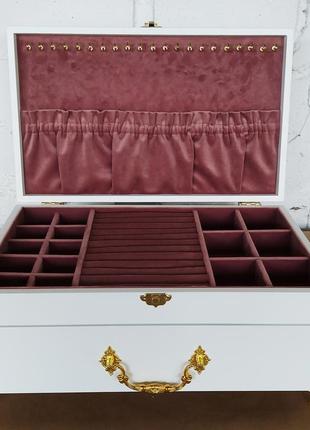 Шкатулка для украшений tm wooden organizer "classic white & rose ice" белый jb0155 фото