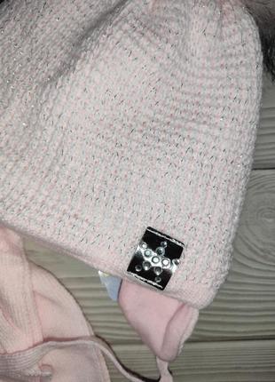 Grans польша шапка шарф зимний набор для новорожденных2 фото