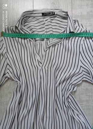 Женская рубашка в полоску bershka7 фото