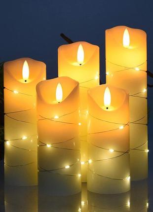 Беспламенная свеча danip со встроенными лампочками 5 шт1 фото