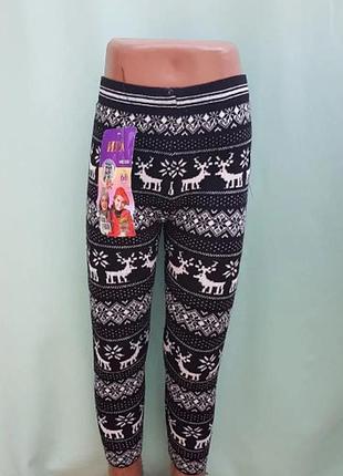 Детские термо штанишки теплые на плотном флисе, олени 60 р