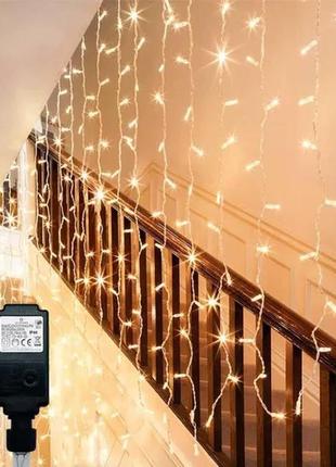 Iticdecor light curtain light струнні ліхтарі 6м * 1м 300led 8 режимів зовнішні водонепроникні різдвяні вогні гірлянди