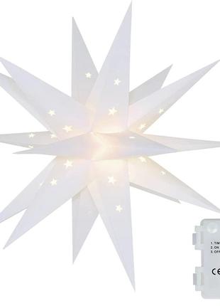 Різдвяна зірка qijieda 3d з підсвічуванням, батарейка з таймером, світлодіодна ялинка 45 см, світлова зірка для прикраси ялинки, д3 фото
