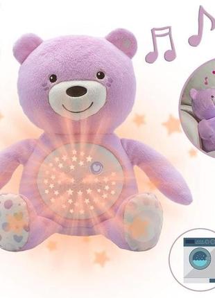 Плюшевий ведмедик chicco first dreams baby bear, м'який проектор з нічником, світловими ефектами та розслаблюючими мелодіями,