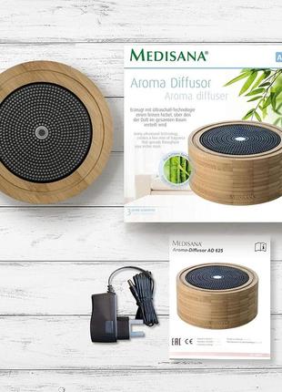 Medisana ad 625 ароматический диффузор из бамбука, деревянный распылитель со спа-светом в 6 цветах ,100мл