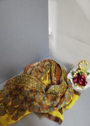 Красивый весенний шифоновый шарф палантин восточный узор3 фото