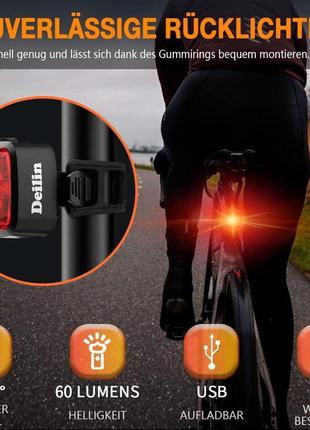Модернизированный светодиодный велосипедный фонарь deilin