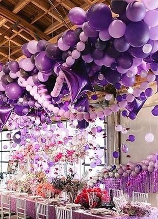 Пастельно-фіолетові повітряні кульки partywoo, 100 шт. блідо-лавандові повітряні кульки , упаковка2 фото