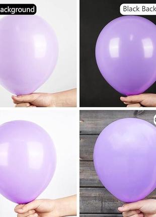 Пастельно-фіолетові повітряні кульки partywoo, 100 шт. блідо-лавандові повітряні кульки , упаковка3 фото