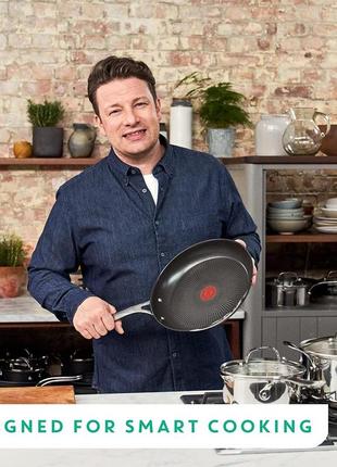 Коворода tefal jamie oliver cook direct fryying 28 см с антипригарным покрытием, нержавеющая сталь, индикатор3 фото