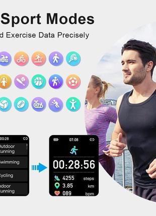 Смарт-часы cillso, фитнес-трекер, фитнес-часы с экраном 1,69 дюйма и монитором сна, водонепроницаемые умные ча1 фото