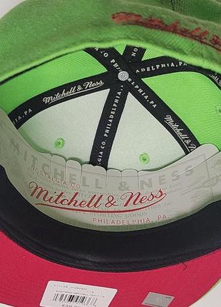 Кепка mitchell and ness chicago bulls bright neon green 7 3/4 new hat nba5 фото