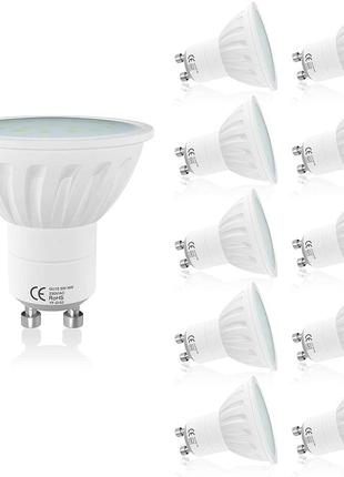 Светодиодные лампы lampaous gu10 холодный белый 5 вт, 50 вт замена галогенных ламп gu10, угол луча 120°