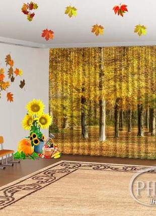 Осенние фото шторы в детский сад "красивый осенний парк" - любой размер! читаем описание!