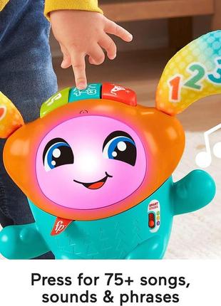 Fisher-price dj bouncin beats, інтерактивна музична навчальна іграшка з підсвічуванням і підстрибуючим рухом для немовлят і малюкі2 фото