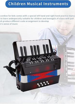 Детский аккордеон, мини-инструмент-аккордеон с 17 клавишами и 8 басами, new classic toys accordeon groot.6 фото
