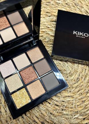 Палетка теней kiko glamour multi finish palette( 9 оттенков)2 фото