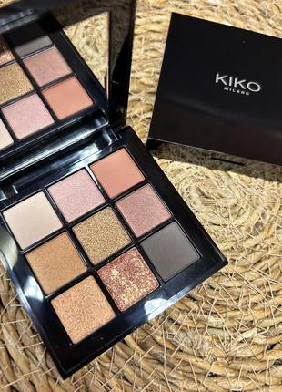 Палетка теней kiko glamour multi finish palette( 9 оттенков)4 фото