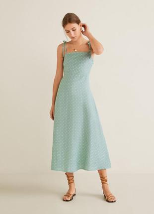 Mango сукню на бретелях в горошок, s, m, l
