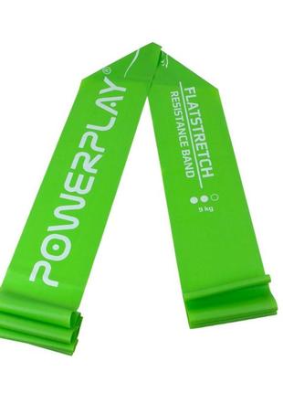 Стрічка-еспандер для фітнесу та реабілітації powerplay 4112 0.5мм mediband medium зелена (9кг)