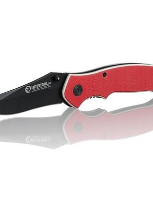 Ніж складаний 194 мм, ручка з металевими вставками. intertool ht-0595