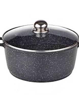 Кастрюля с крышкой и мраморным покрытием 5,3 л benson (bn-308)