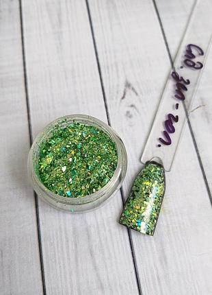 Слюда голографическая зеленая