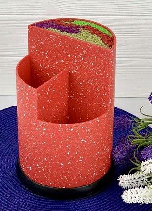 Подставка для ножей и поварешек edenberg 3 в 1 красная (eb-3646)