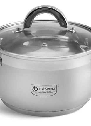Каструля з нержавіючої сталі з кришкою edenberg 2.9 л / 20 см (eb-3724)