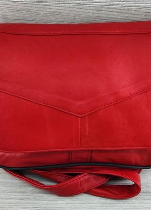 Сумка женская улучшенного качества !! из натуральной кожи темно красная стильная сумочка через плечо1 фото
