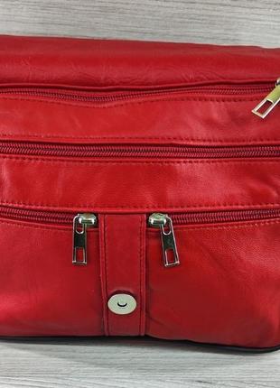 Сумка женская улучшенного качества !! из натуральной кожи темно красная стильная сумочка через плечо4 фото