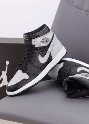 Мужские кроссовки nike air jordan 1 mid black grey 41-42-43-44-45