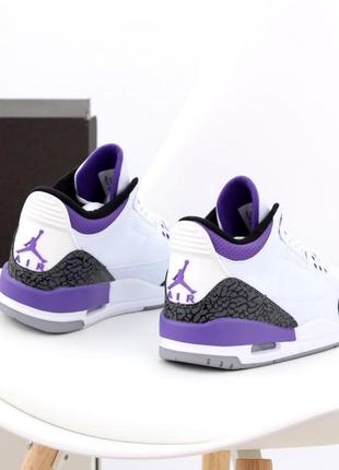 Женские кроссовки nike air jordan 3 retro white purple 36-37-38-403 фото