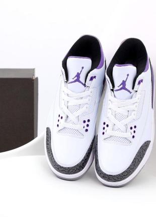 Женские кроссовки nike air jordan 3 retro white purple 36-37-38-408 фото