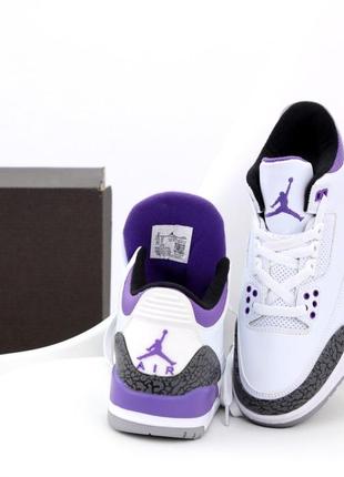 Женские кроссовки nike air jordan 3 retro white purple 36-37-38-406 фото