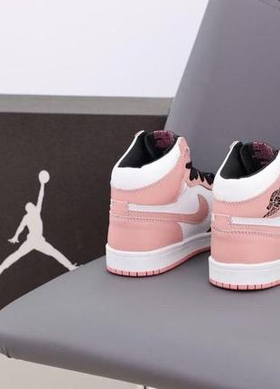 Жіночі кросівки nike air jordan 1 mid pink white black 37-38-39-408 фото