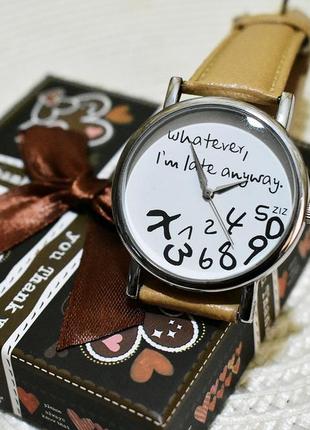 Стильные часы "whatever,i'm late anyway".3 фото