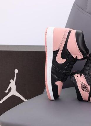 Женские кроссовки nike air jordan 1 mid pink black 36-37-38-39-40-413 фото