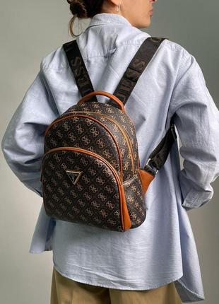 Стильний жіноча сумка рюкзак guess backpack brown 22 х 28 х 13 см