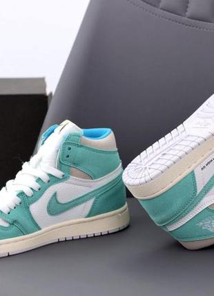 Женские кроссовки nike air jordan 1 mid blue white 36-37-38-39-40-414 фото