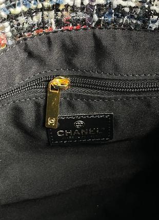 Стильна жіноча сумка chanel textile tote bag tweed vakko 32 х 24 х 11 см6 фото