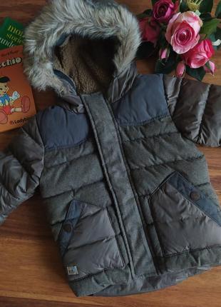 Модная теплая зима куртка парка next на 9-12 мес.