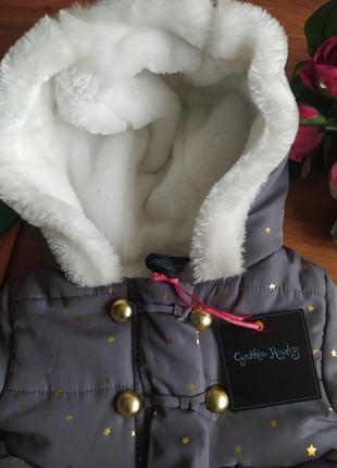 Модная теплая демисезонная куртка на милашку cynthia rowley на 3-6 мес.2 фото