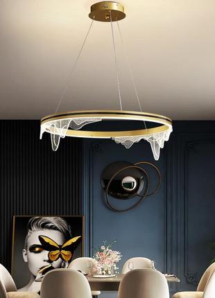 Люстра стельова led sga16-600-ab-k латунь 35-150х60х60 см.