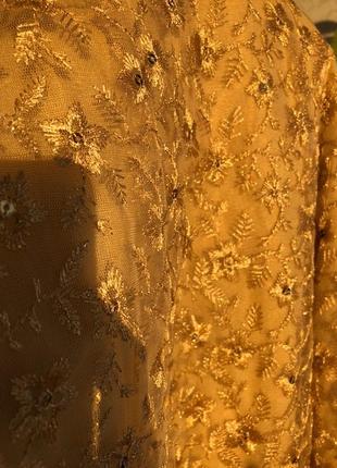 Нарядная золотистая макси юбка, р-р 402 фото