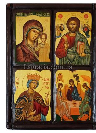Домашній іконостас з 4 писаних ікон 29,5 х 40,5 см