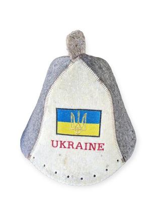 Шапка для бани и сауны "ukraine" "украина" натуральный войлок. опт и розница от производителя!